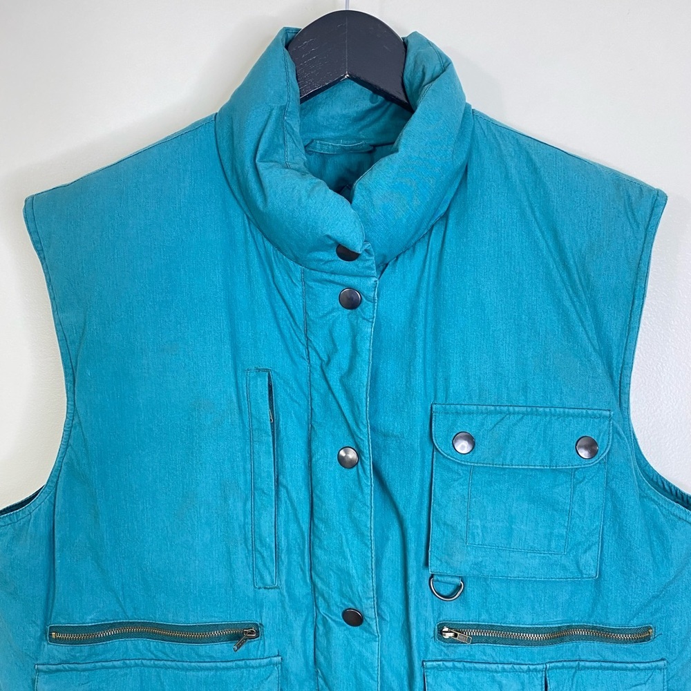 VINTAGE FOXLAND 🦊 MENS DOWN FILLED PUFFER VEST WITH MULTIPLE POCKETS MEDIUM - Picture 4 of 14